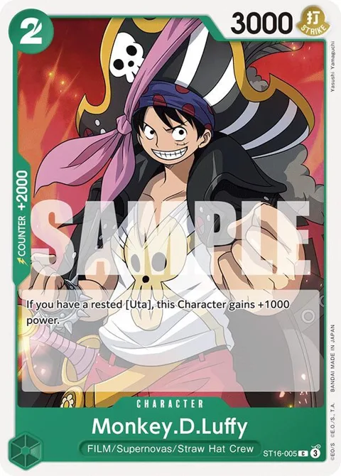 Monkey.D.Luffy ST16-005 One Piece card from Starter Deck 16: GREEN Uta