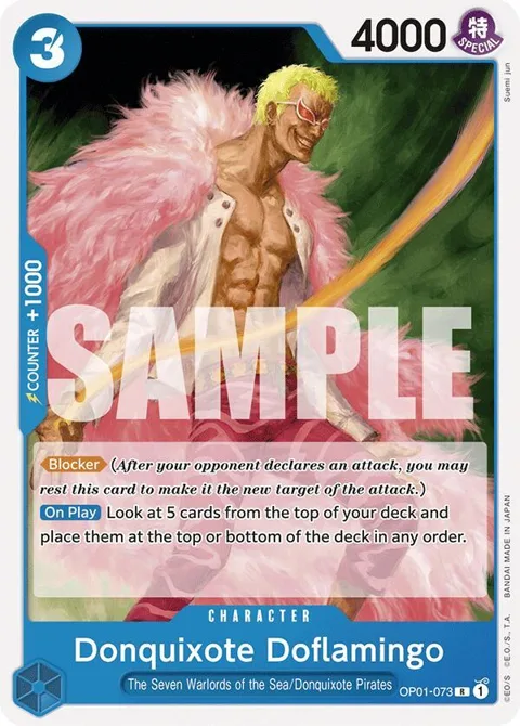 Donquixote Doflamingo OP01-073 ST17 One Piece card from Starter Deck 17: BLUE Donquixote Doflamingo