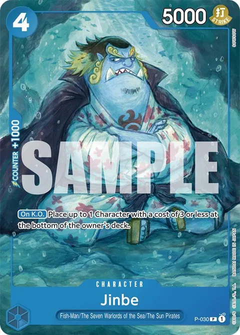 Jinbe P-030 One Piece card from Starter Deck 17: BLUE Donquixote Doflamingo