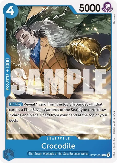 Crocodile ST17-001 One Piece card from Starter Deck 17: BLUE Donquixote Doflamingo
