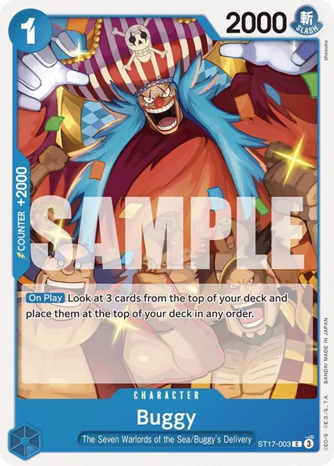 Buggy ST17-003 One Piece card from Starter Deck 17: BLUE Donquixote Doflamingo