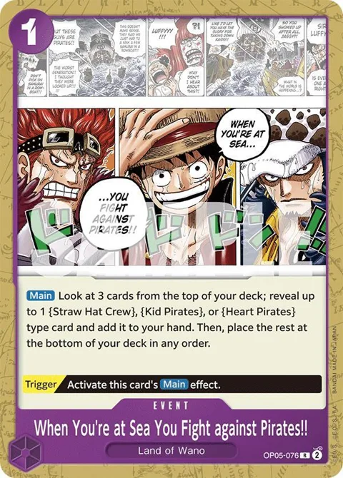 When You're at Sea You Fight against Pirates!! OP05-076 ST18 One Piece card from Starter Deck 18: PURPLE Monkey.D.Luffy