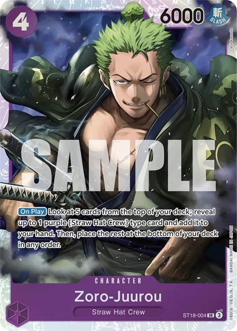 Zoro-Juurou ST18-004 ST18 One Piece card from Starter Deck 18: PURPLE Monkey.D.Luffy