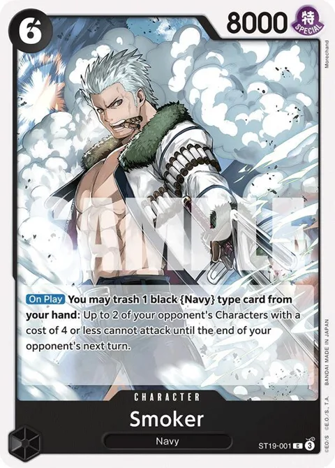 Smoker ST19-001 One Piece card from Starter Deck 19: BLACK Smoker