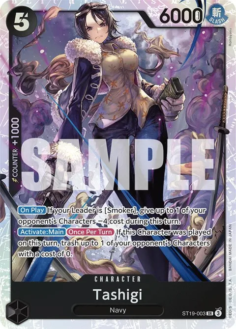 Tashigi ST19-003 One Piece card from Starter Deck 19: BLACK Smoker