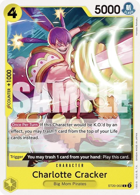 Charlotte Cracker ST20-002 One Piece card from Starter Deck 20: YELLOW Charlotte Katakuri