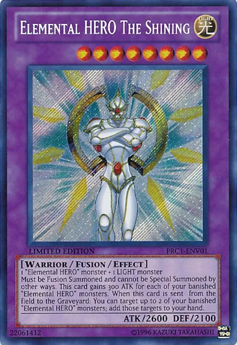 Elemental HERO The Shining PRC1-ENV01 Yu-Gi-Oh card from 2012 Premium Collection Tin