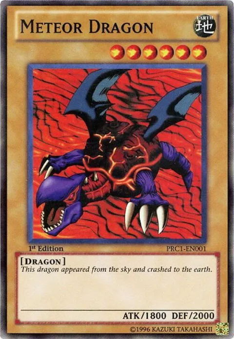 Meteor Dragon PRC1-EN001 Yu-Gi-Oh card from 2012 Premium Collection Tin