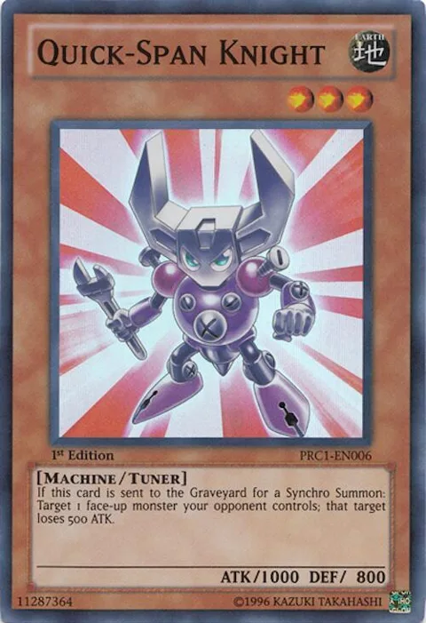 Quick-Span Knight PRC1-EN006 Yu-Gi-Oh card from 2012 Premium Collection Tin