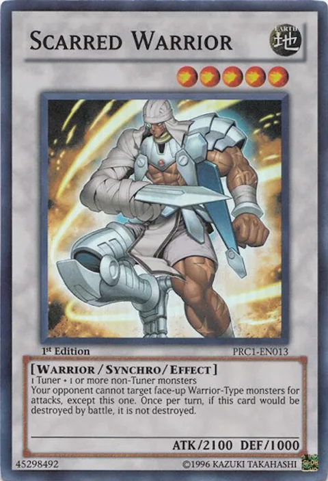 Scarred Warrior PRC1-EN013 Yu-Gi-Oh card from 2012 Premium Collection Tin