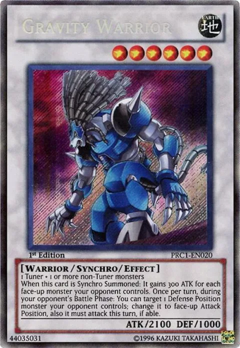 Gravity Warrior PRC1-EN020 Yu-Gi-Oh card from 2012 Premium Collection Tin
