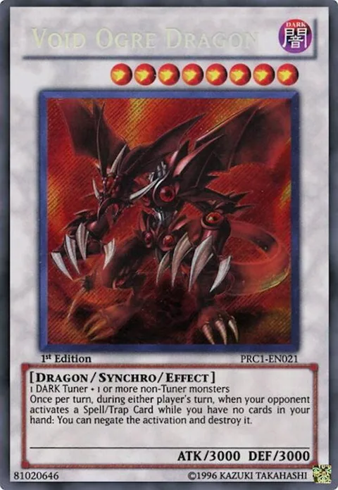 Void Ogre Dragon PRC1-EN021 Yu-Gi-Oh card from 2012 Premium Collection Tin