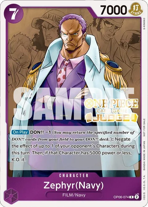 Zephyr Navy Judge Pack Vol. 4 OP06-074 One Piece card from One Piece Promotion Cards
