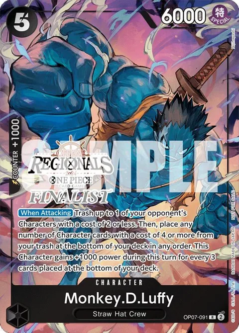 Monkey.D.Luffy Offline Regional 2024 Vol. 3 [Finalist] OP07-091 One Piece card from One Piece Promotion Cards