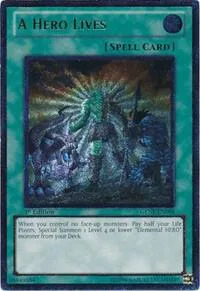 A Hero Lives Ultimate Rare GENF-EN098 1st Edition Yu-Gi-Oh card from Generation Force