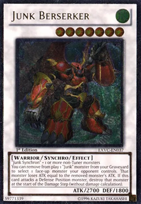 Junk Berserker Ultimate Rare EXVC-EN037 Unlimited Yu-Gi-Oh card from Extreme Victory