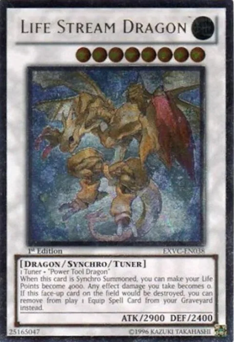 Life Stream Dragon Ultimate Rare EXVC-EN038 1st Edition Yu-Gi-Oh card from Extreme Victory