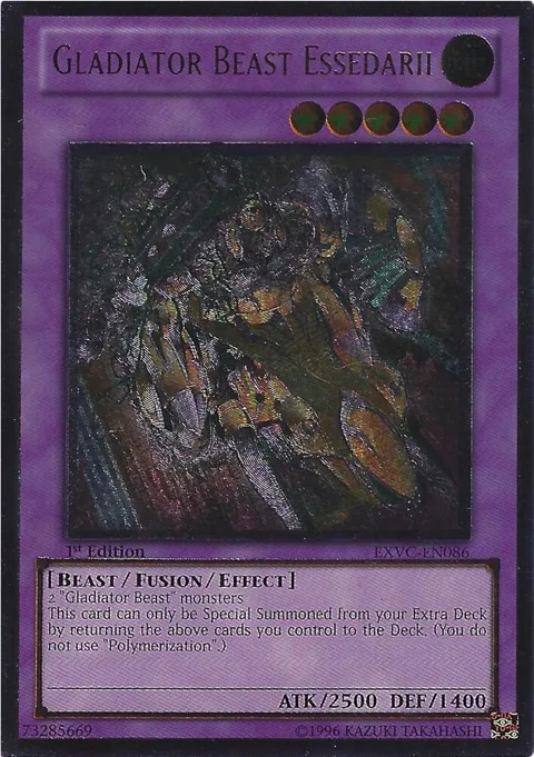 Gladiator Beast Essedarii Ultimate Rare EXVC-EN086 1st Edition Yu-Gi-Oh card from Extreme Victory