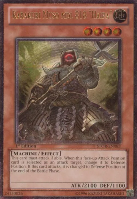 Karakuri Muso mdl 818 "Haipa" Ultimate Rare STOR-EN083 Unlimited Yu-Gi-Oh card from Storm of Ragnarok