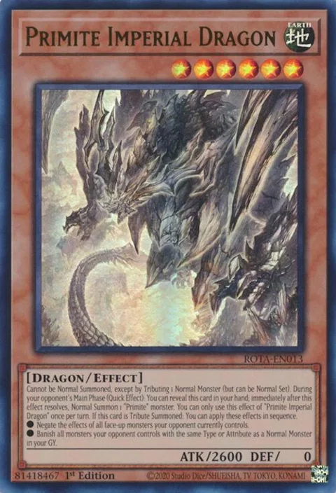 Primite Imperial Dragon ROTA-EN013 Yu-Gi-Oh card from Rage of the Abyss