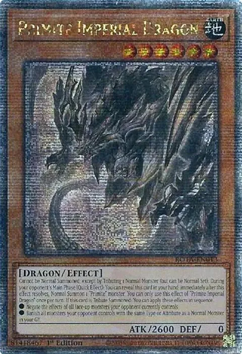 Primite Imperial Dragon Quarter Century Secret Rare ROTA-EN013 Yu-Gi-Oh card from Rage of the Abyss