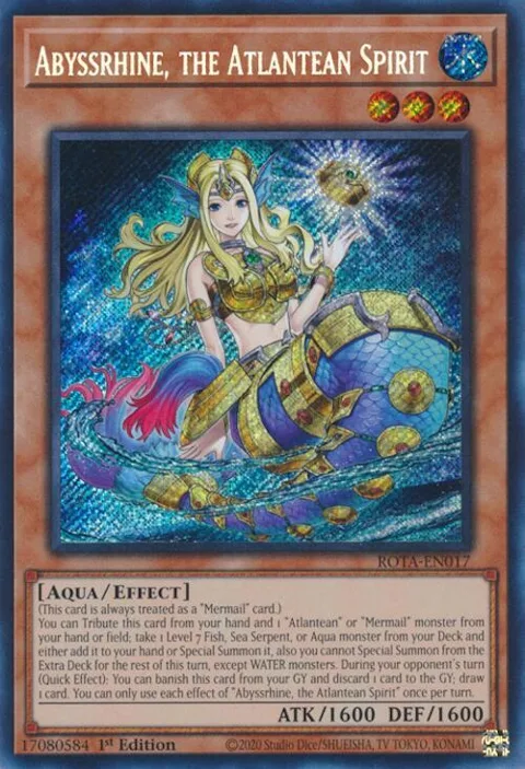 Abyssrhine, the Atlantean Spirit ROTA-EN017 Yu-Gi-Oh card from Rage of the Abyss