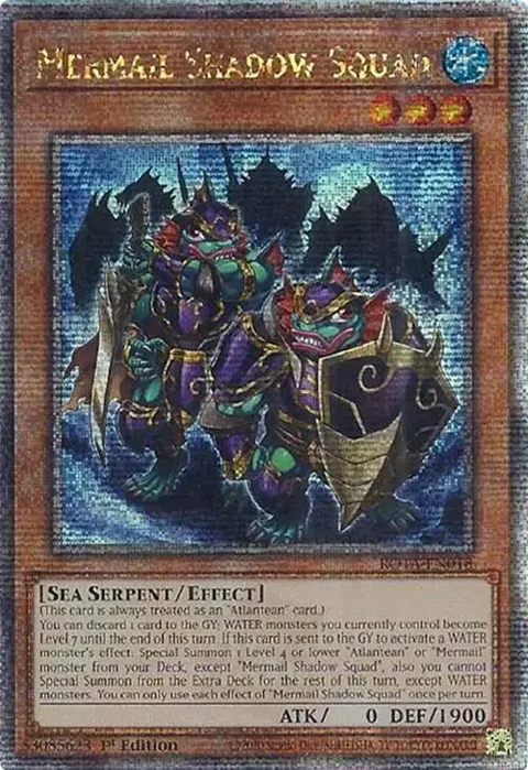 Mermail Shadow Squad Quarter Century Secret Rare ROTA-EN018 Yu-Gi-Oh card from Rage of the Abyss