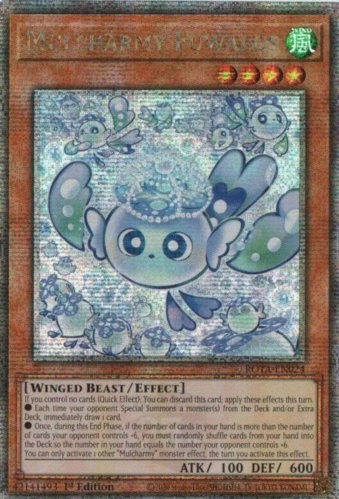 Mulcharmy Fuwalos Quarter Century Secret Rare ROTA-EN024 Yu-Gi-Oh card from Rage of the Abyss