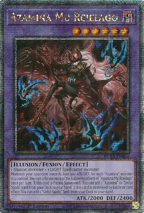 Azamina Mu Rcielago Quarter Century Secret Rare ROTA-EN031 Yu-Gi-Oh card from Rage of the Abyss