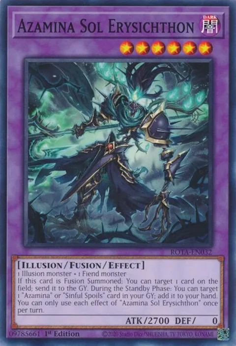 Azamina Sol Erysichthon ROTA-EN032 Yu-Gi-Oh card from Rage of the Abyss