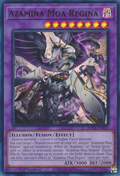 Azamina Moa Regina ROTA-EN033 Yu-Gi-Oh card from Rage of the Abyss