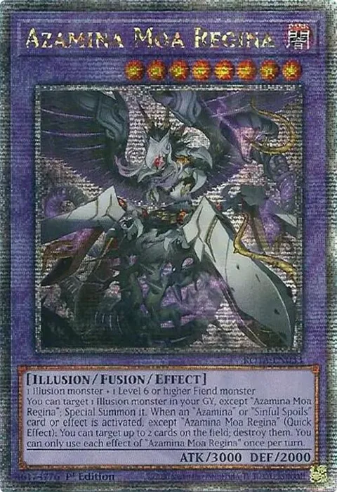 Azamina Moa Regina Quarter Century Secret Rare ROTA-EN033 Yu-Gi-Oh card from Rage of the Abyss