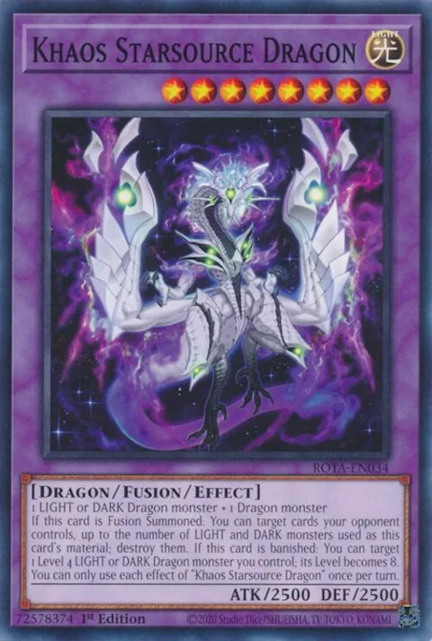 Khaos Starsource Dragon ROTA-EN034 Yu-Gi-Oh card from Rage of the Abyss