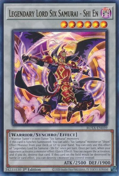 Legendary Lord Six Samurai - Shi En ROTA-EN039 Yu-Gi-Oh card from Rage of the Abyss