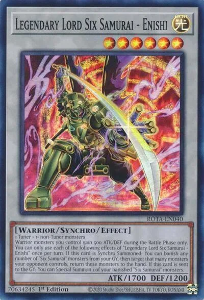 Legendary Lord Six Samurai - Enishi ROTA-EN040 Yu-Gi-Oh card from Rage of the Abyss