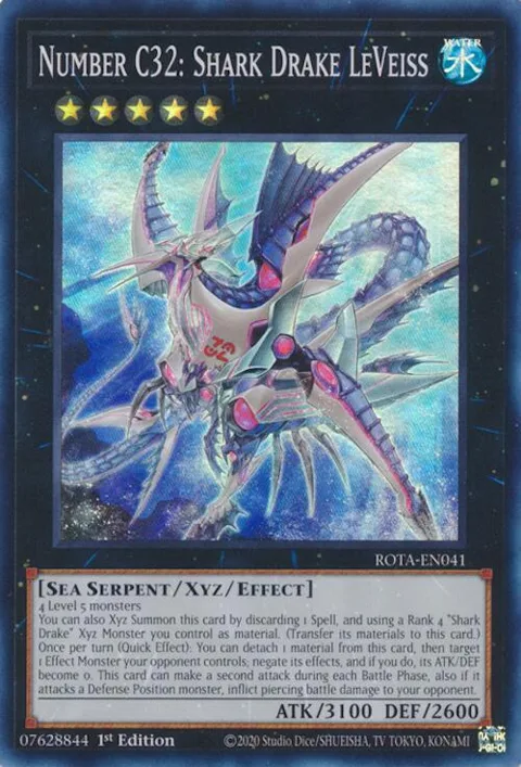 Number C32: Shark Drake LeVeiss ROTA-EN041 Yu-Gi-Oh card from Rage of the Abyss