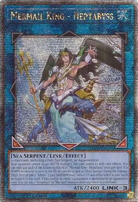 Mermail King - Neptabyss Quarter Century Secret Rare ROTA-EN046 Yu-Gi-Oh card from Rage of the Abyss