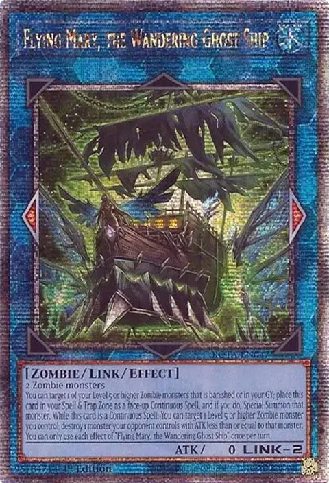 Flying Mary, the Wandering Ghost Ship Quarter Century Secret Rare ROTA-EN047 Yu-Gi-Oh card from Rage of the Abyss