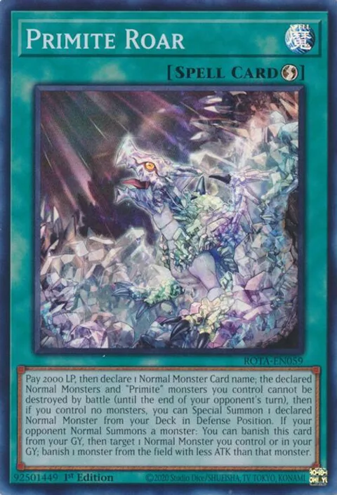Primite Roar ROTA-EN059 Yu-Gi-Oh card from Rage of the Abyss