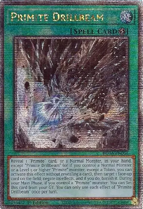 Primite Drillbeam Quarter Century Secret Rare ROTA-EN060 Yu-Gi-Oh card from Rage of the Abyss
