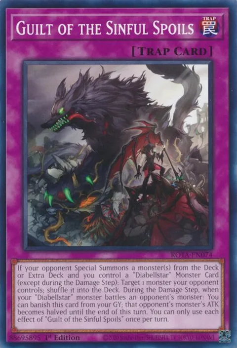 Guilt of the Sinful Spoils ROTA-EN074 Yu-Gi-Oh card from Rage of the Abyss