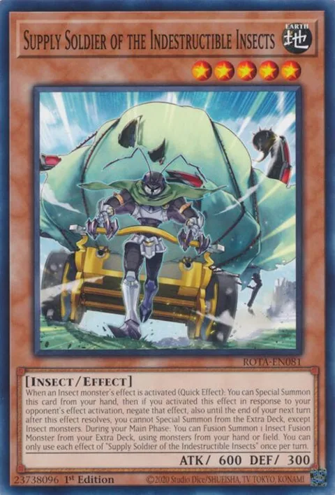 Supply Soldier of the Indestructible Insects ROTA-EN081 Yu-Gi-Oh card from Rage of the Abyss