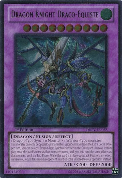 Dragon Knight Draco-Equiste Ultimate Rare DREV-EN038 Unlimited Yu-Gi-Oh card from Duelist Revolution