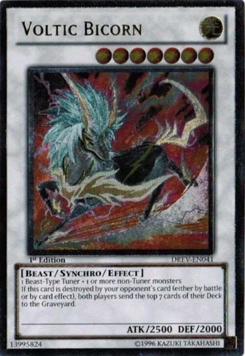 Voltic Bicorn Ultimate Rare DREV-EN041 Unlimited Yu-Gi-Oh card from Duelist Revolution