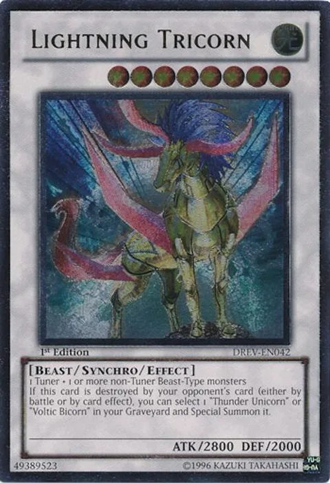 Lightning Tricorn Ultimate Rare DREV-EN042 1st Edition Yu-Gi-Oh card from Duelist Revolution