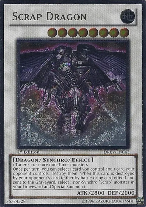 Scrap Dragon Ultimate Rare DREV-EN043 Unlimited Yu-Gi-Oh card from Duelist Revolution