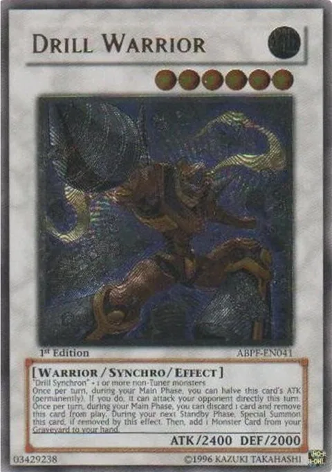 Drill Warrior Ultimate Rare ABPF-EN041 1st Edition Yu-Gi-Oh card from Absolute Powerforce