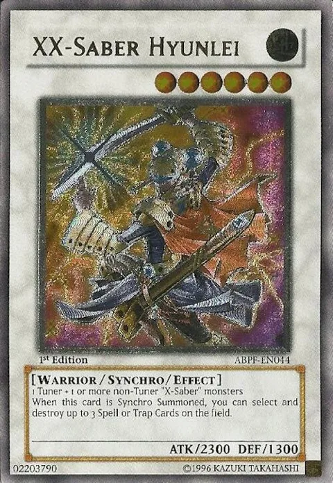 XX-Saber Hyunlei Ultimate Rare ABPF-EN044 Unlimited Yu-Gi-Oh card from Absolute Powerforce