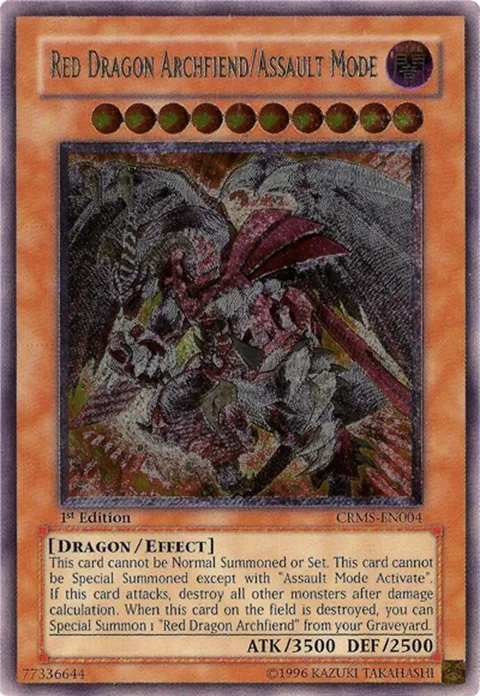 Red Dragon Archfiend/Assault Mode Ultimate Rare CRMS-EN004 1st Edition Yu-Gi-Oh card from Crimson Crisis
