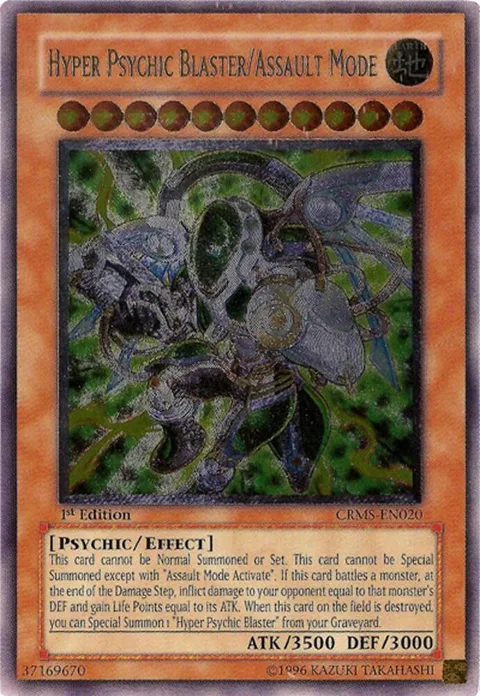 Hyper Psychic Blaster/Assault Mode Ultimate Rare CRMS-EN020 1st Edition Yu-Gi-Oh card from Crimson Crisis